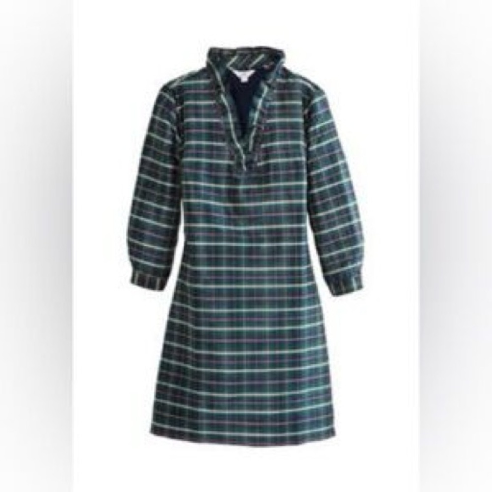 Crown & Ivy Plaid Dress Ruffle Neck / Size L - Picture 2 of 7
